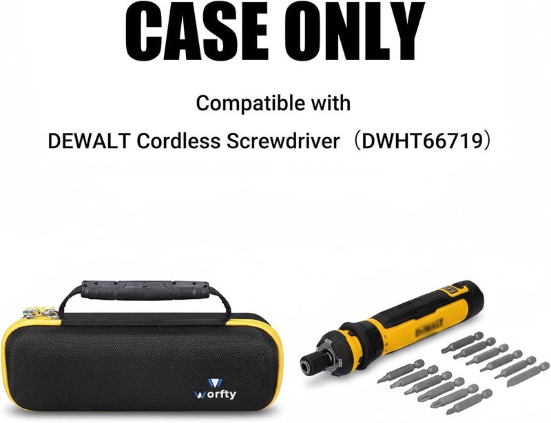 worfty Case for DEWALT Cordless Screwdriver with FLEXDRIVE Control and Screwdriving Bits DWHT66719 - Travel Protective Carrying Storage Bag (Black) - Image 2